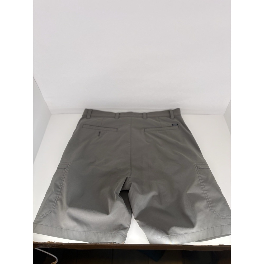 Chaps Golf Shorts Men's 36 Zip Pocket Gray Tech Stretch Flat Front Chino - Picture 3 of 4